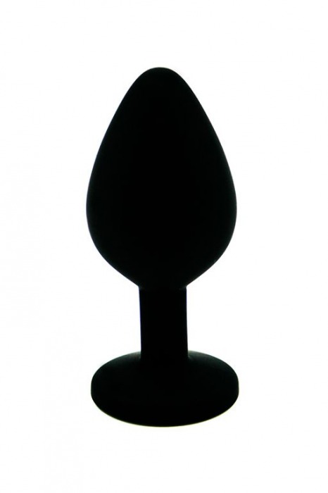 Чёрная силиконовая анальная пробка с радужным кристаллом - 7 см. - Kanikule - купить с доставкой в Екатеринбурге