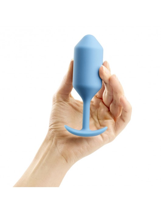 Голубая пробка для ношения B-vibe Snug Plug 3 - 12,7 см. - b-Vibe