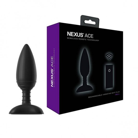Чёрная вибровтулка NEXUS ACE SMALL с дистанционным управлением - 10 см. - Nexus Range
