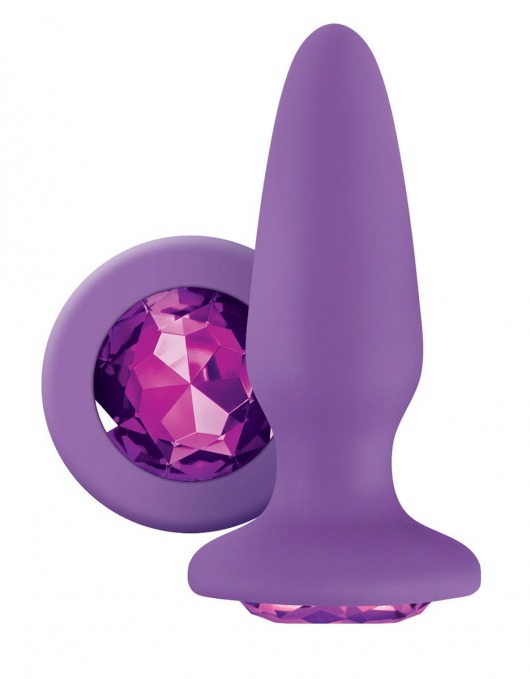 Фиолетовая анальная пробка с фиолетовым кристаллом Glams Purple Gem - 10,4 см. - NS Novelties - купить с доставкой в Екатеринбурге