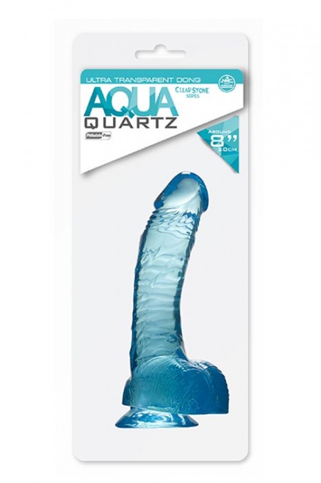 Голубой гелевый фаллоимитатор Aqua Quartz - 20 см. - NMC