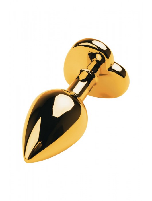 Золотистая анальная пробка с кристаллом-сердцем - 7,5 см. - ToyFa - купить с доставкой в Екатеринбурге