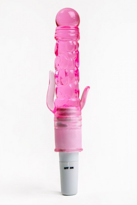 Розовый вибромассажёр с дополнительными отростками - 21 см. - 4sexdreaM