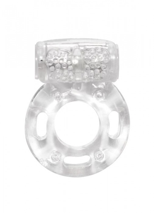 Прозрачное эрекционное кольцо с вибрацией Rings Axle-pin - Lola Games - в Екатеринбурге купить с доставкой