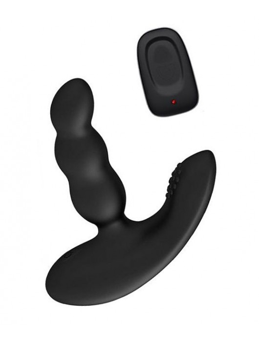 Черный силиконовый стимулятор простаты Levett Nitoc с пультом ДУ - Levett - в Екатеринбурге купить с доставкой