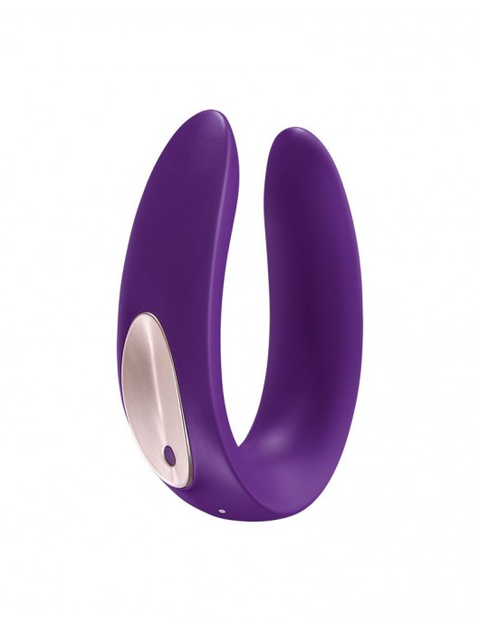 Фиолетовый вибратор для пар Partner Plus Remote с пультом ДУ - Satisfyer