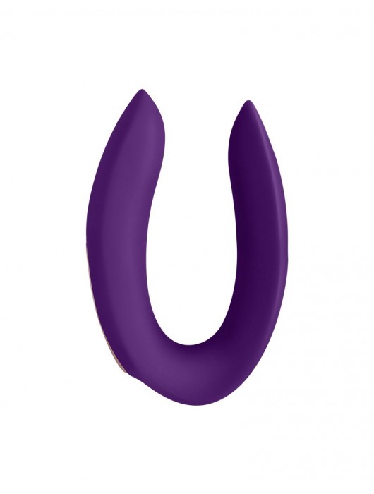 Фиолетовый вибратор для пар Partner Plus Remote с пультом ДУ - Satisfyer