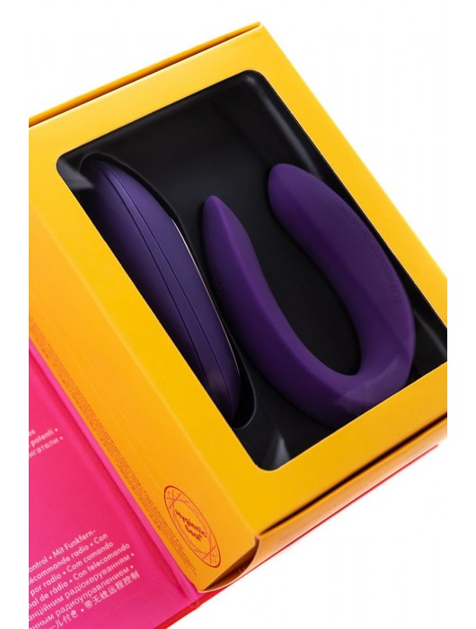 Фиолетовый вибратор для пар Partner Plus Remote с пультом ДУ - Satisfyer