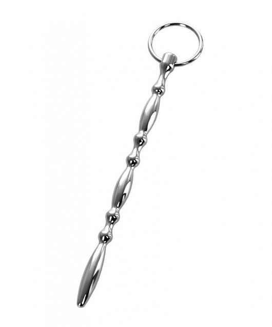 Серебристый фигурный уретральный плаг с кольцом в основании Metal - 18 см. - ToyFa - купить с доставкой в Екатеринбурге