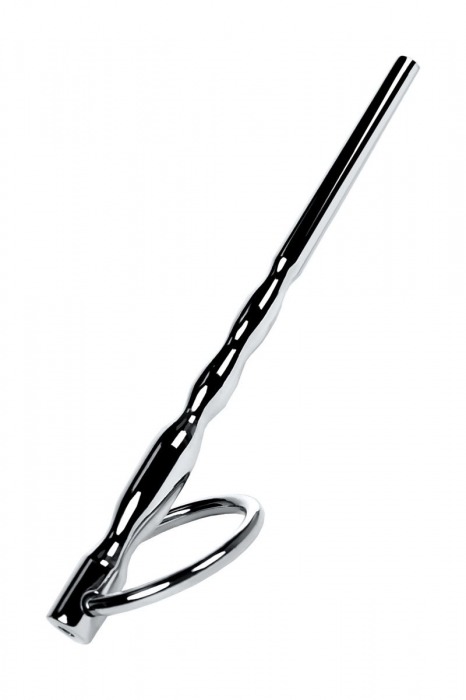 Серебристый уретральный плаг елочка с кольцом с основании Metal - 10,5 см. - ToyFa - купить с доставкой в Екатеринбурге