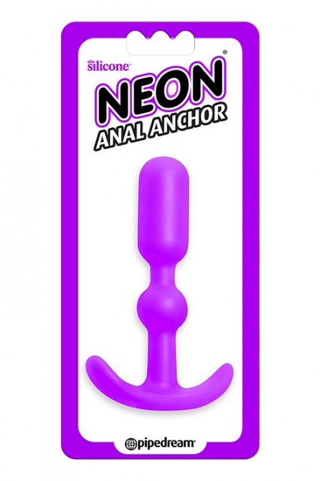 Фиолетовая силиконовая анальная пробка Anal Anchor - 10,2 см. - Pipedream