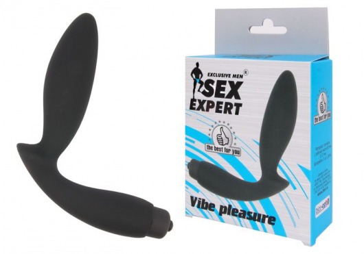 Чёрный вибростимулятор простаты Sex Expert Vibe Pleasure - Sex Expert - в Екатеринбурге купить с доставкой