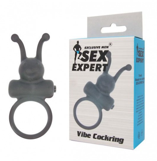 Чёрное эрекционное кольцо в форме букашки с вибрацией - Sex Expert - в Екатеринбурге купить с доставкой