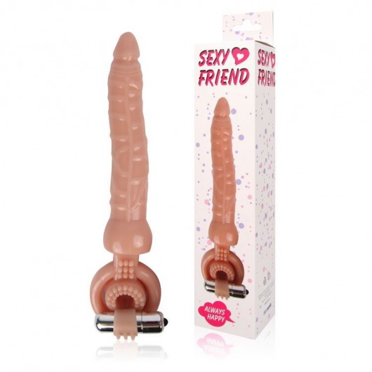 Телесная насадка на член Sexy Friend для двойного проникновения - 18 см. - Bior toys - купить с доставкой в Екатеринбурге
