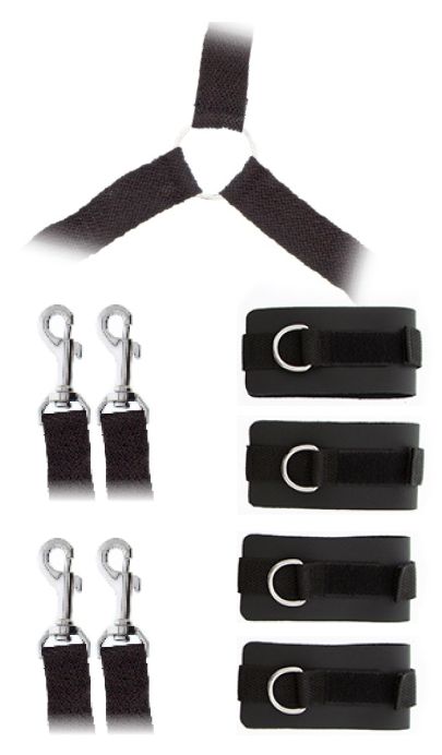 Комплект наручников и поножей LUXURIOUS BED RESTRAINT CUFF SET - Blush Novelties - купить с доставкой в Екатеринбурге