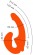 Оранжевый анатомический страпон с вибрацией - Главсексмаг - купить с доставкой в Екатеринбурге