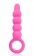 Розовый анальный стимулятор-елочка и ограничителем-колечком - 14,1 см. - Bior toys