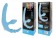 Голубой безремневой страпон с анальным отростком и вибрацией - 15 см. - Bior toys - купить с доставкой в Екатеринбурге