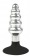 Серебристо-черная анальная пробка-елочка с круглым ограничителем - 10 см. - Bior toys