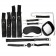 Черный текстильный набор БДСМ: наручники, оковы, ошейник с поводком, кляп, маска, плеть - Bior toys - купить с доставкой в Екатеринбурге