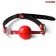 Красно-черный кляп-шарик с колечком на ремешке - Bior toys - купить с доставкой в Екатеринбурге