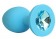 Голубая силиконовая анальная пробка с голубым кристаллом - 9,5 см. - Bior toys - купить с доставкой в Екатеринбурге