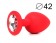 Красная анальная пробка с прозрачным кристаллом - 9,5 см. - Bior toys - купить с доставкой в Екатеринбурге