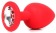 Красная анальная пробка с прозрачным кристаллом - 9,5 см. - Bior toys - купить с доставкой в Екатеринбурге