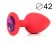 Красная анальная пробка с фиолетовым кристаллом - 9,5 см. - Bior toys - купить с доставкой в Екатеринбурге