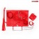 Красный набор БДСМ в сумке: маска, ошейник с поводком, наручники, оковы, плеть - Bior toys - купить с доставкой в Екатеринбурге