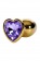 Золотистая анальная втулка с фиолетовым кристаллом-сердечком - 7 см. - ToyFa - купить с доставкой в Екатеринбурге