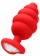 Красная анальная пробка Large Ribbed Diamond Heart Plug - 8 см. - Shots Media BV - купить с доставкой в Екатеринбурге