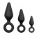 Набор из 3 черных анальных пробок Pointy Plug Set - Easy toys
