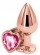 Золотистая анальная втулка с розовым кристаллом в виде сердечка - 7 см. - NS Novelties - купить с доставкой в Екатеринбурге