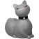 Серый массажёр-кошка I Rub My Kitty с вибрацией - Big Teaze Toys - купить с доставкой в Екатеринбурге