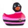 Вибратор-уточка I Rub My Duckie 2.0 Colors с черно-розовыми полосками - Big Teaze Toys - купить с доставкой в Екатеринбурге