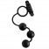 Черная анальная цепочка с эрекционным виброкольцом Silicone Anal Beads with Vibrating C-Ring - Blush Novelties
