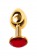 Малая золотистая анальная втулка с красным кристаллом - 6 см. - ToyFa - купить с доставкой в Екатеринбурге