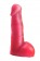 Розовая гелевая насадка с мошонкой для страпона - 17,8 см. - LOVETOY (А-Полимер) - купить с доставкой в Екатеринбурге