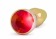 Золотистая анальная пробка-ёлочка с красным кристаллом - 11,5 см. - Shots Media BV - купить с доставкой в Екатеринбурге