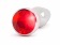Серебристая анальная пробка-ёлочка с красным кристаллом - 11,5 см. - Shots Media BV - купить с доставкой в Екатеринбурге
