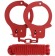 Красные наручники из листового металла в комплекте с веревкой BONDX METAL CUFFS LOVE ROPE SET - Dream Toys - купить с доставкой в Екатеринбурге