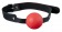 Красный силиконовый кляп-шар с ремешками из полиуретана Solid Silicone Ball Gag - Blush Novelties - купить с доставкой в Екатеринбурге