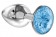 Малая серебристая анальная пробка Diamond Light blue Sparkle Small с голубым кристаллом - 7 см. - Lola Games - купить с доставкой в Екатеринбурге