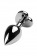 Серебристый анальный плаг с черным кристаллом-сердцем - 8,5 см. - ToyFa - купить с доставкой в Екатеринбурге