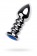 Серебристый анальный стимулятор с ребрышками и синим кристаллом - 10,5 см. - ToyFa - купить с доставкой в Екатеринбурге