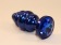 Синяя рифлёная пробка с синим кристаллом - 7,3 см. - 4sexdreaM - купить с доставкой в Екатеринбурге