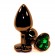 Черная коническая анальная пробка с зеленым кристаллом-сердечком - 8 см. - 4sexdreaM - купить с доставкой в Екатеринбурге